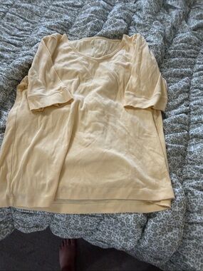 Talbots Pale Yellow Short Sleeve Top